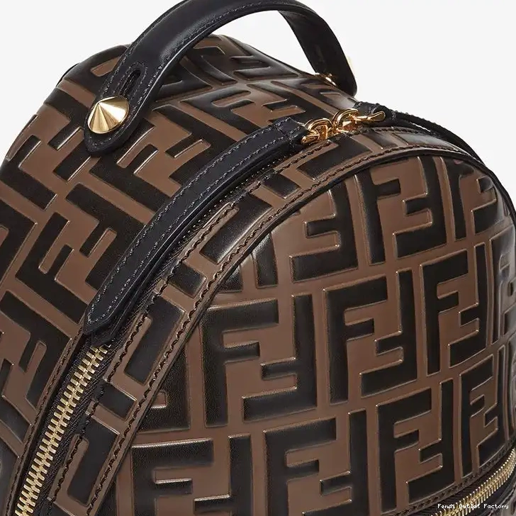Cheap HOT Nappa Motif FF In Fendi Backpack Leather Brown Mini 0605